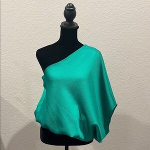 Judith March Vibrant Green Asymmetrical Blouse